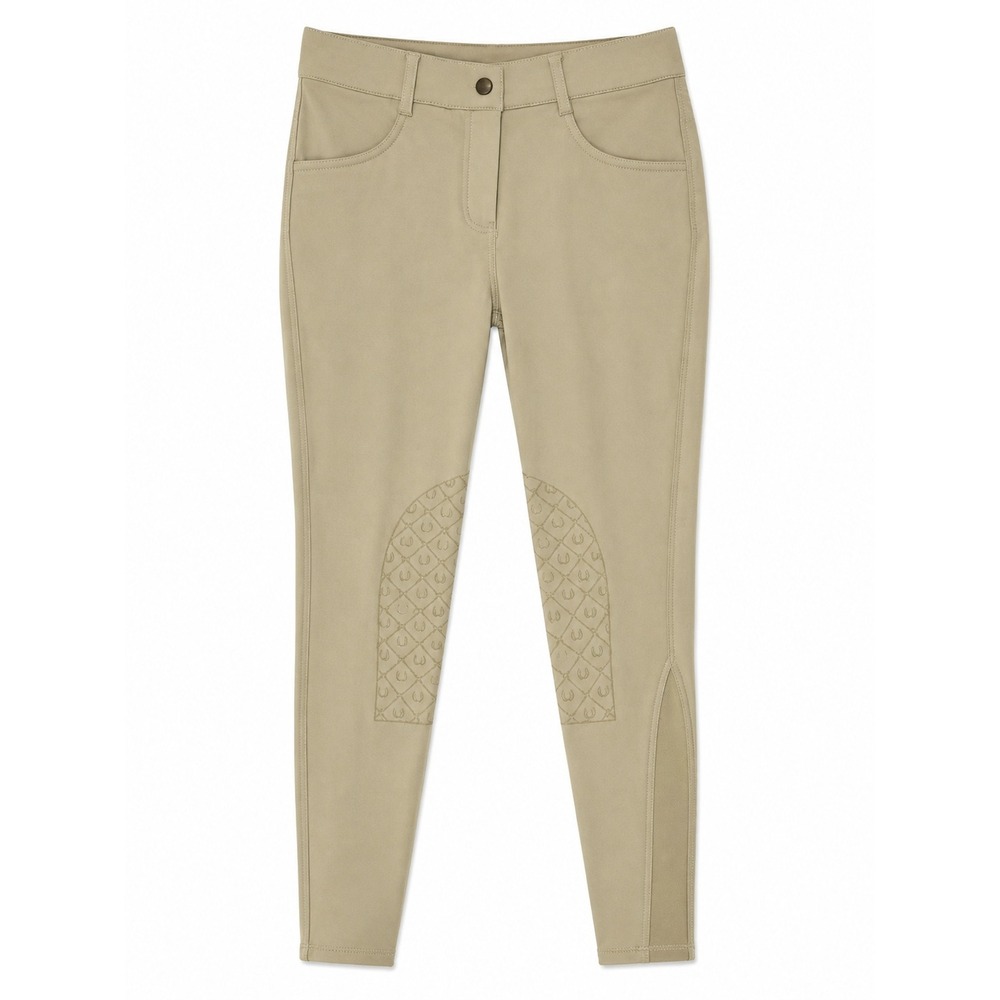 Ovation Riding Pants Tan Beige Equestrian Breeches Knee Patch Size 12 RN 109038